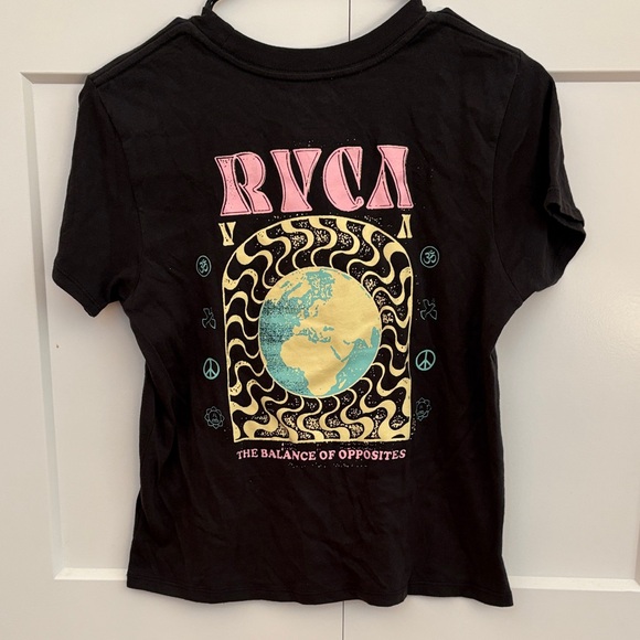 RVCA Black Tee with Pink Accents - Picture 2 of 6